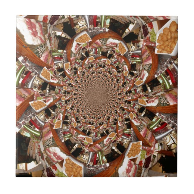 Mesmerizing Mosaic of Sushi Brown Colours Tile (Front)