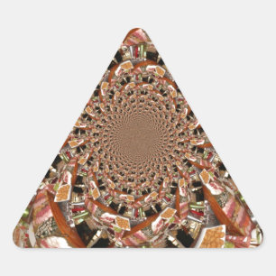 Mesmerizing Mosaic of Sushi Brown Colours Triangle Sticker