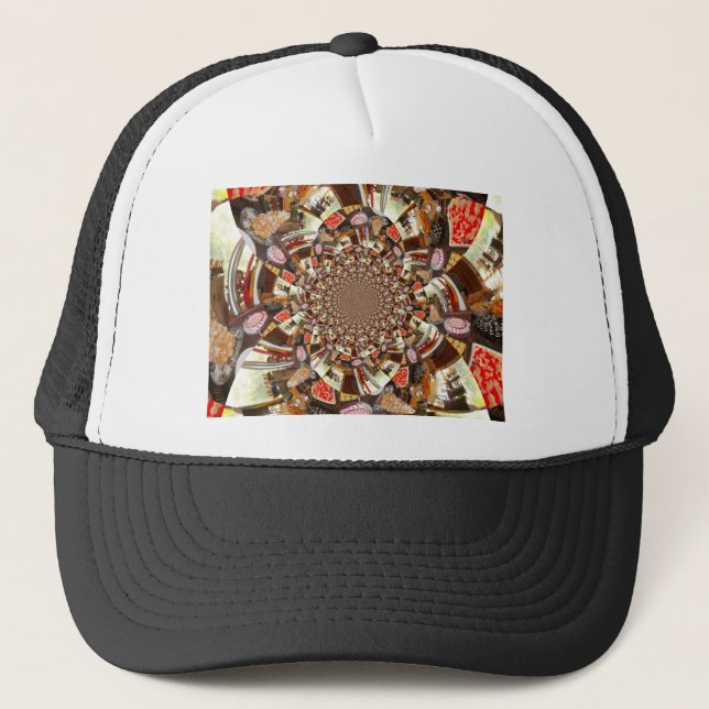 Mesmerizing Mosaic of Sushi Brown Colours Trucker Hat (Front)