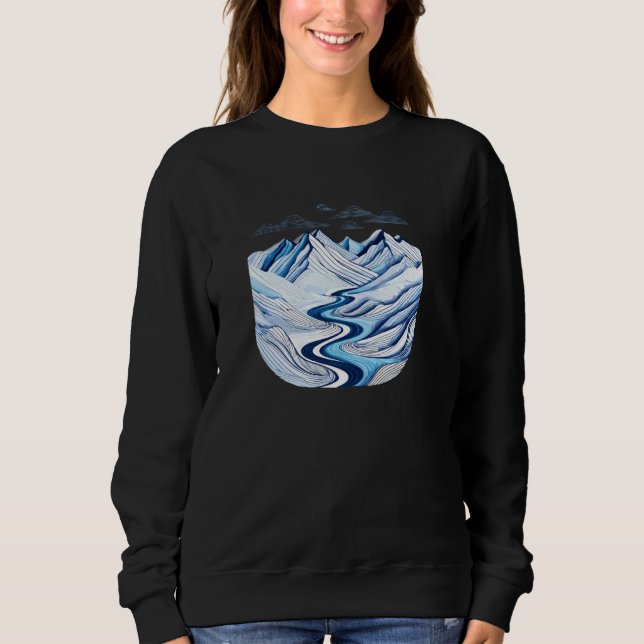 Mesmerizing Mountain Landscape Winter Wonderland O Sweatshirt (Front)
