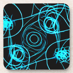 Mesmerizing Neon Patterns Art Coaster