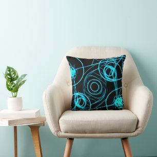 Mesmerizing Neon Patterns Art Throw Pillow
