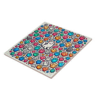 mesmerizing pattern different coloured canine dog tile