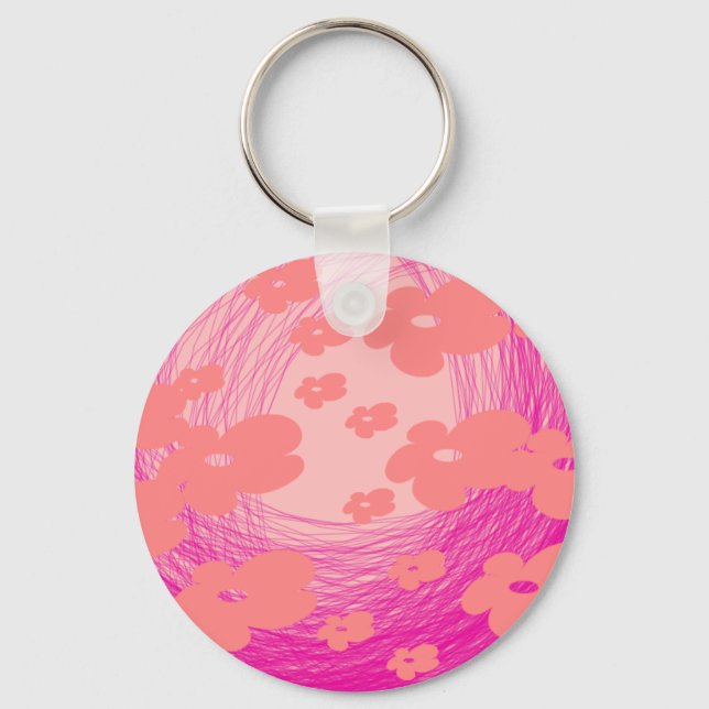 mesmerizing pink flower keychain (Front)