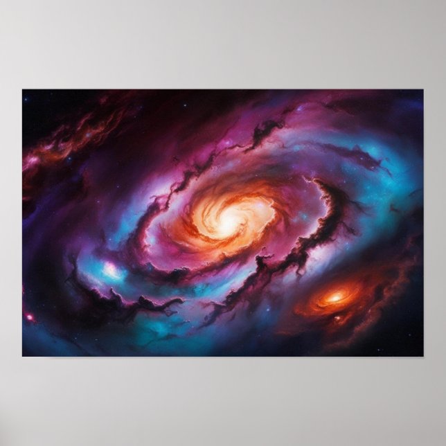 Mesmerizing Spiral Galaxy: Cosmic Vortex Poster (Front)