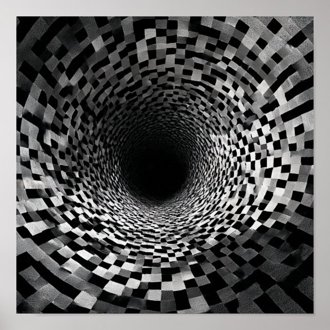 Mesmerizing Spiralling Optical Illusion Tunnel Poster (Front)