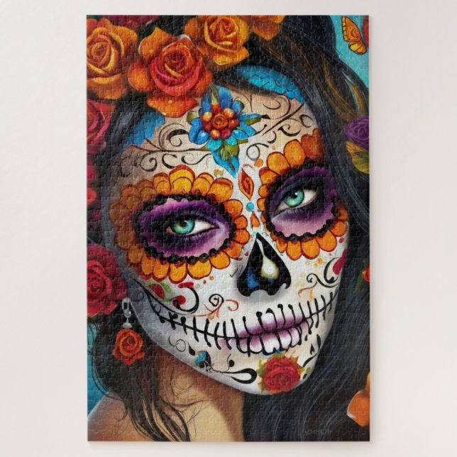 Mesmerizing Sugar Skull Makeup Art Jigsaw Puzzle (Vertical)