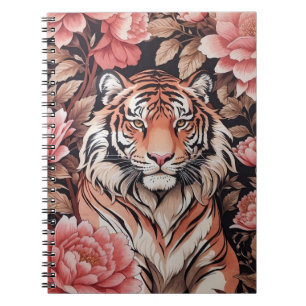 Mesmerizing Tiger Pink Flowers Notebook