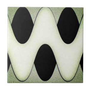 Mesmerizing Waves Create Modern Design Green Tile
