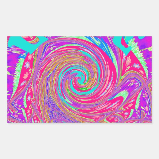 Mesmerizing Whirlpool Love Cyan Text art Graphic  Sticker (Front)