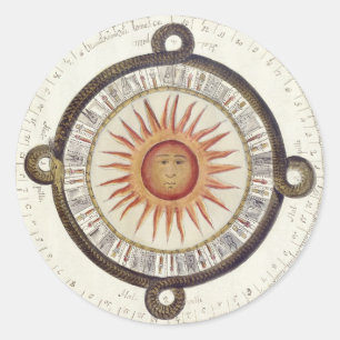 Mesoamerican Calendar Classic Round Sticker