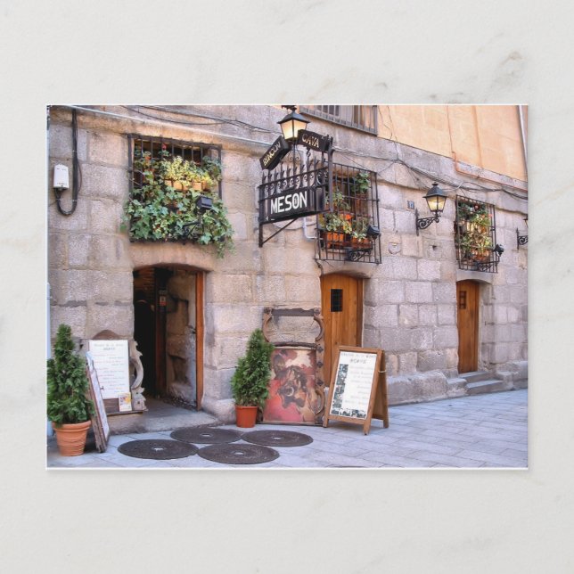 Mesón típico cerca de la Plaza Mayor de Madrid Postcard (Front)