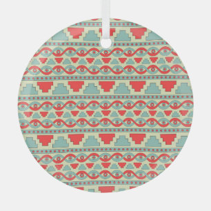 Mesopotamian Tribal: Seamless Ethnic Design. Glass Ornament