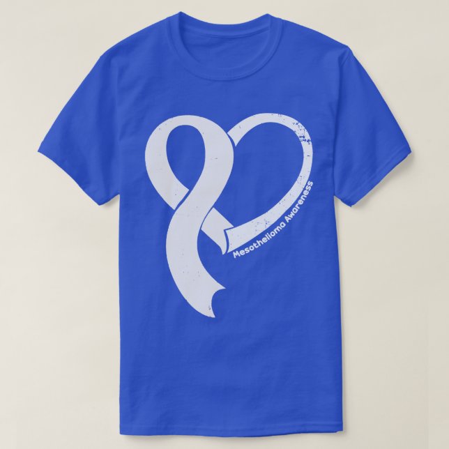 Mesothelioma Awareness Hope Love Heart Ribbon Happ T-Shirt (Design Front)