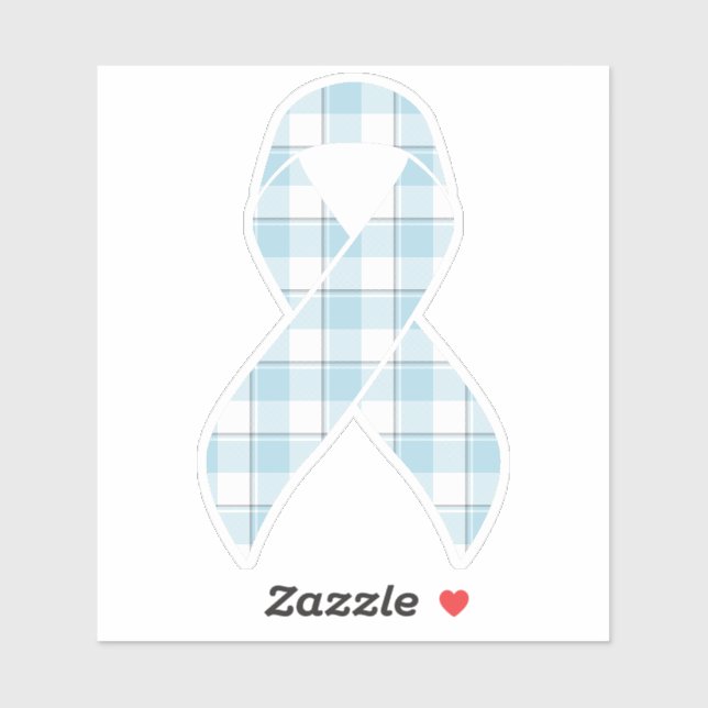 Mesothelioma Awareness Plaid Light Blue Ribbon (Sheet)
