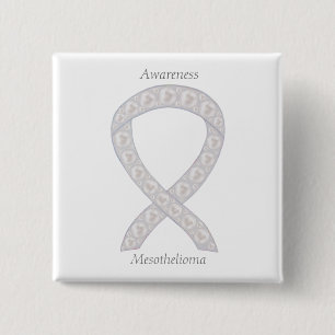 Mesothelioma Awareness Ribbon Custom Button