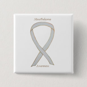 Mesothelioma Awareness Ribbon Custom Button