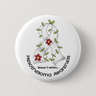 Mesothelioma Flower Ribbon 1 2 Inch Round Button