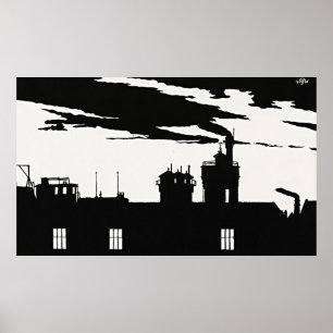 Mesquita's Silhouette Oostergasfabriek - Retro Art Poster
