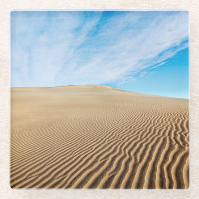 Mesquite Flats Sand Dunes Glass Coaster (Front)