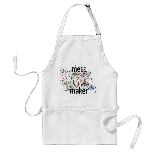Mess Maker Fun Messy Colourful Paint Splatters Standard Apron (Front)