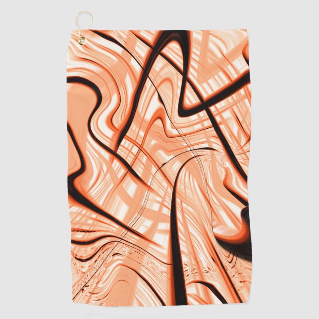 Mess of brown wavy strokes in different directions golf towel (Front)