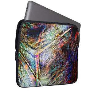 Mess of digital scratches with glossy & dark touch laptop sleeve