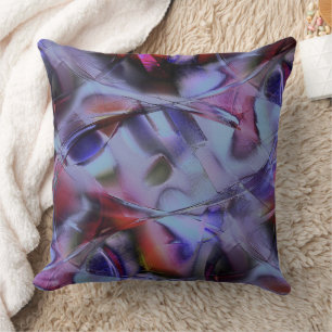 Mess of shapes and curves polished in gothic colou throw pillow