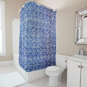 Mess of small squares, shades of blue with white