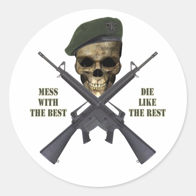 Mess With The Best Classic Round Sticker (Front)