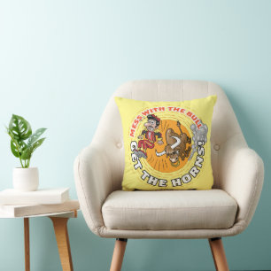 Mess with the Bull... Throw Pillow