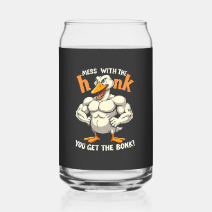 Mess With The Honk You Get The Bonk Fitness Can Glass