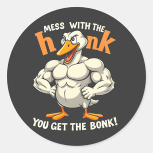 Mess With The Honk You Get The Bonk Fitness Classic Round Sticker