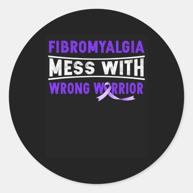 Mess With The Wrong Warrior  Classic Round Sticker (Front)