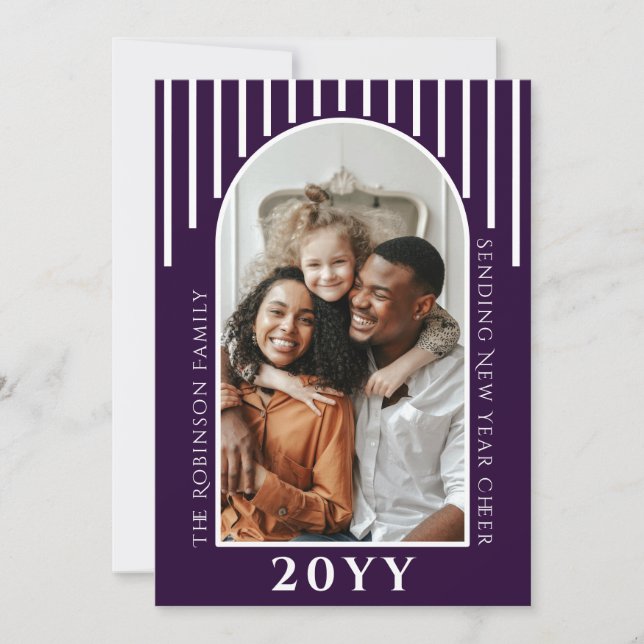 Message Carte photo moderne du Nouvel An sur le do (Devant)