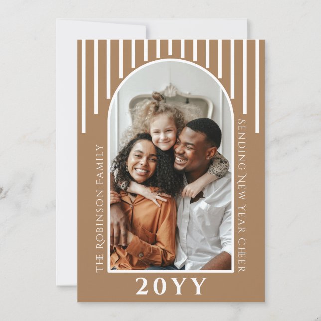 Message Carte photo moderne du Nouvel An sur le do (Devant)