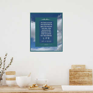 Message d'amour - John 3-16 - 20 x 24 Poster