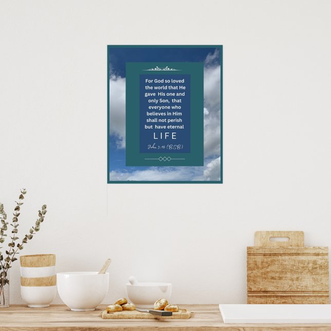 Message d'amour - John 3-16 - 20 x 24 Poster (Cuisine)