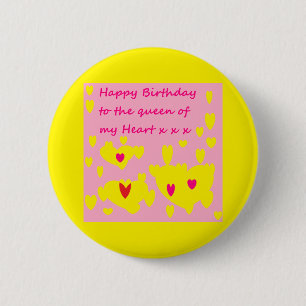 Message d'anniversaire pour elle sur un badge
