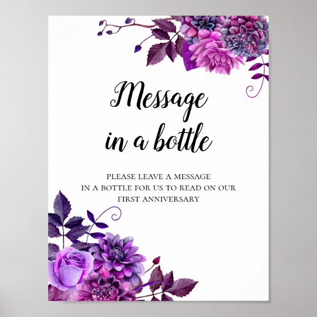 Message dans une impression bouteille. Mariage de  (Devant)