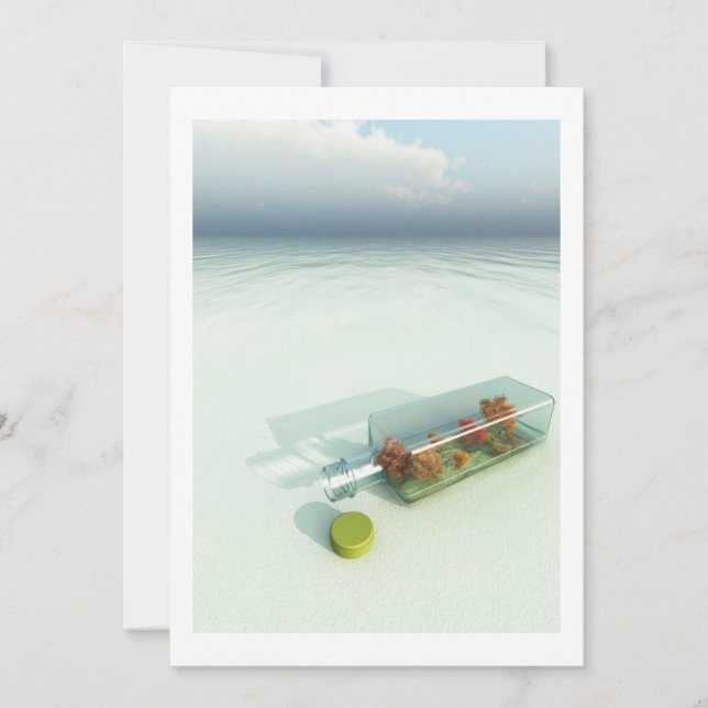 Message dans une invitation de bouteille (Devant)