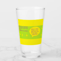 Message de détente amusant sur une tasse de verre