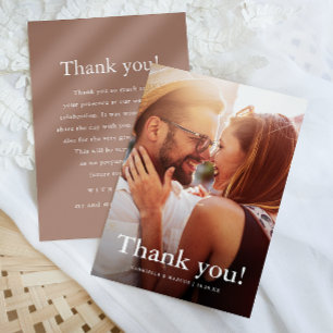 Message de Merci photo de Mariage Blush Rose chic