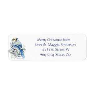 Message de Noël Blue Jay Oiseau Faune Art