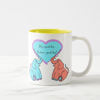 Message d'inspiration Mug de coeur éléphant
