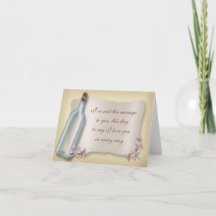 Message d'une bouteille ~ carte pour notes d'amour
