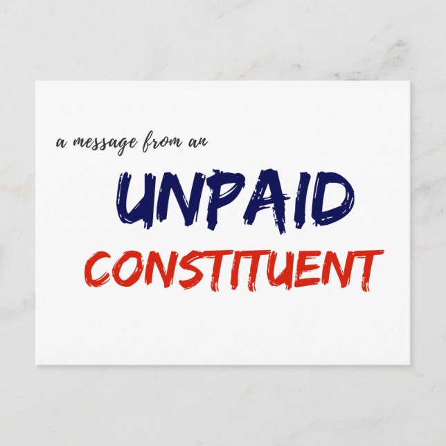 Message d'une carte postale constitutive non payée (Devant)
