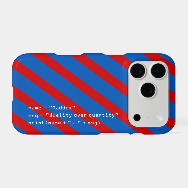 Message en code Python bleu et rayures rouges (Verso (Horizontal))