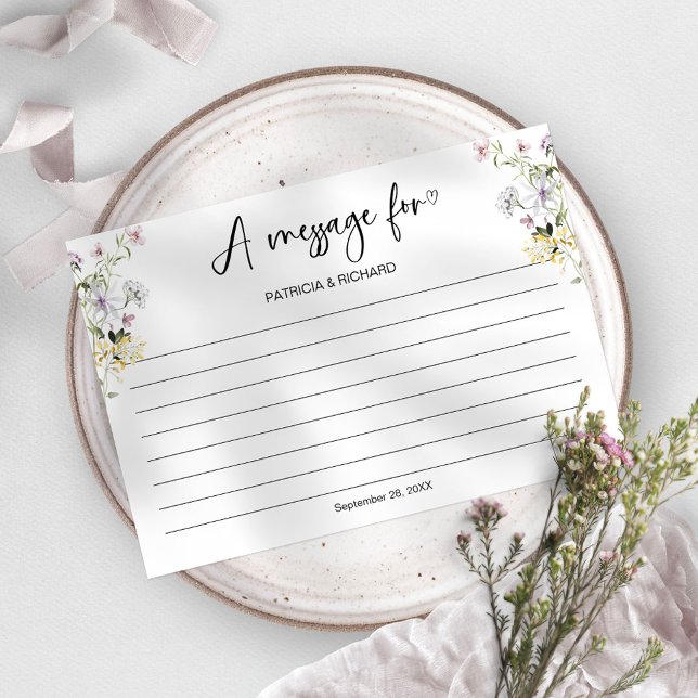 Message fleur sauvage Dans Un Mariage Carte À Bout (Créateur téléchargé)