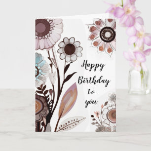 Message floral personnalisable Bonne carte d'anniv